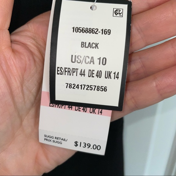 NWT Nine West Sculptural Little Black Sleeveless Pencil Dress - size 10 - Picture 6 of 6